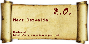 Merz Oszvalda névjegykártya